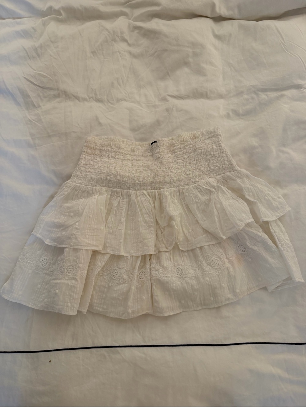 J. Crew White Tiered Mini Skirt
